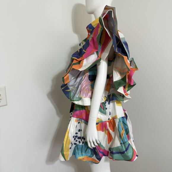 Love Highlight Women’s M Mini Dress Butterfly Sleeves Ruffle Waist Tie - Picture 6 of 16